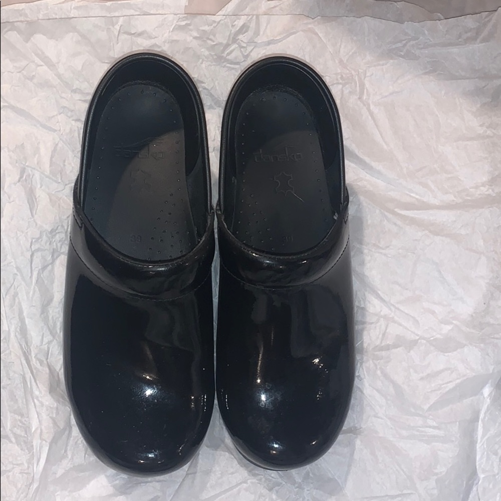 Dansko Professional Black Patent Leather Clogs